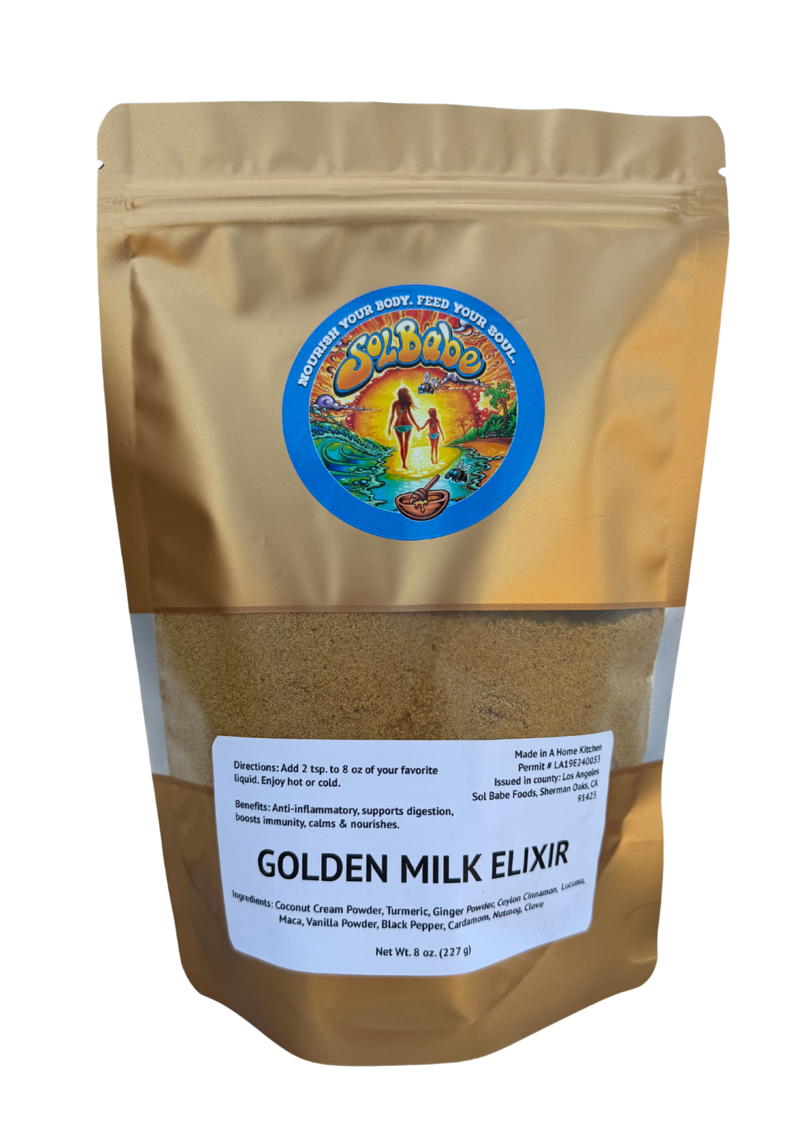 Sol Babe Golden Milk Elixir - Organic, Gluten-Free, Vegan, No Refined Sugar