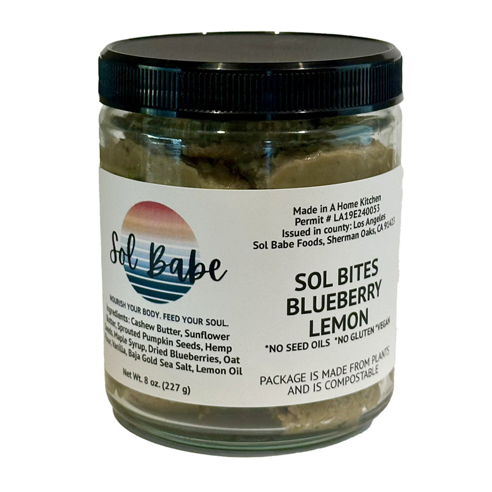 Sol Bites Blueberry Lemon - Organic, Gluten-Free, Vegan,No Seed Oils, No Refined Sugar
