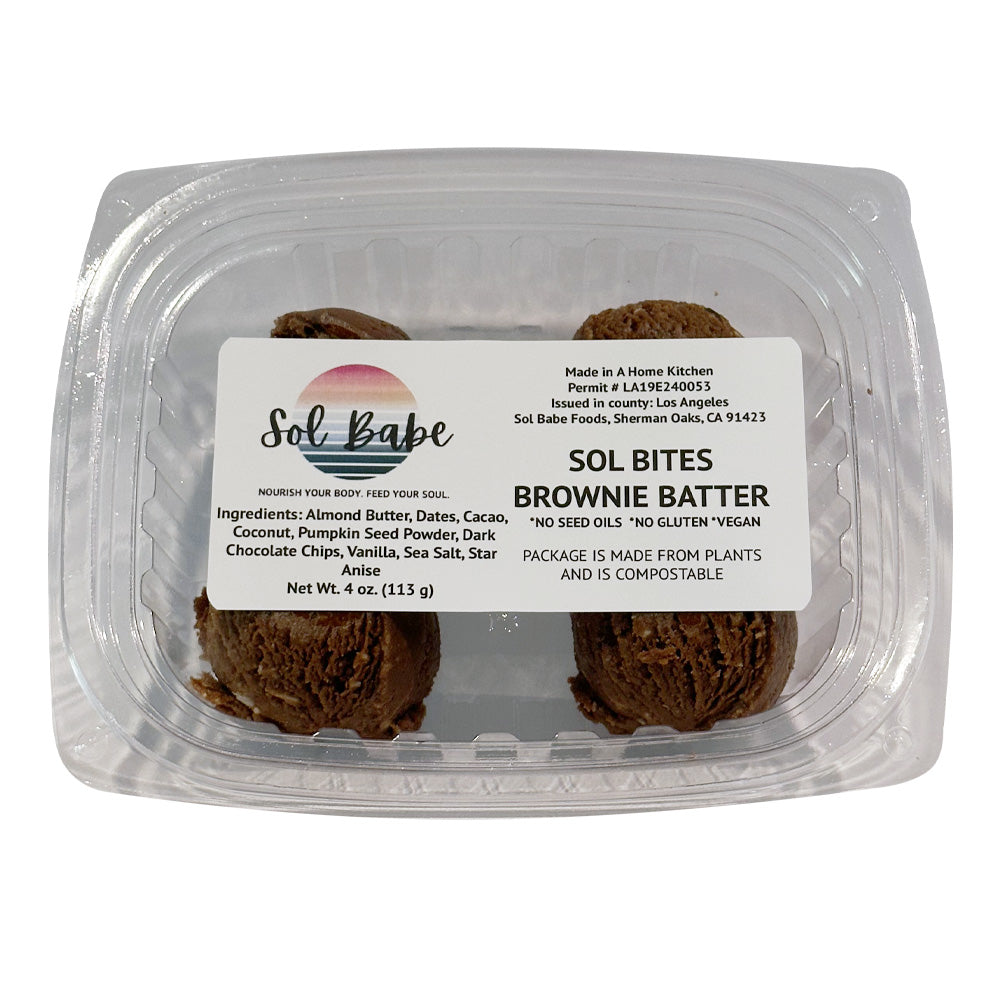 Sol Bites Brownie Batter - Organic, Gluten-Free, Vegan, No Seed Oils