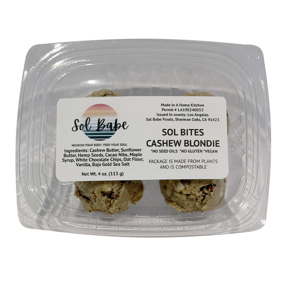 Sol Bites Cashew Blondie - Organic, Gluten-Free, Vegan, No Seed Oils